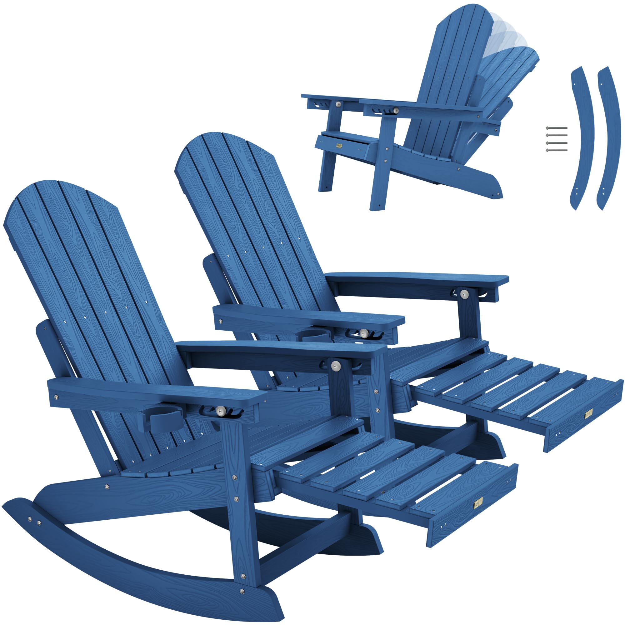 YEFU Adirondack Rocking Chairs Set of 2