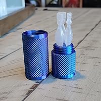 Vista 57 de Znet3D Eye Drop Vial Holder & Travel Carry Case - Securely Holds Three (3) Single-Use Vials - Screw-On Lid, Knurled Pattern - Keep Vials Safe & Silk