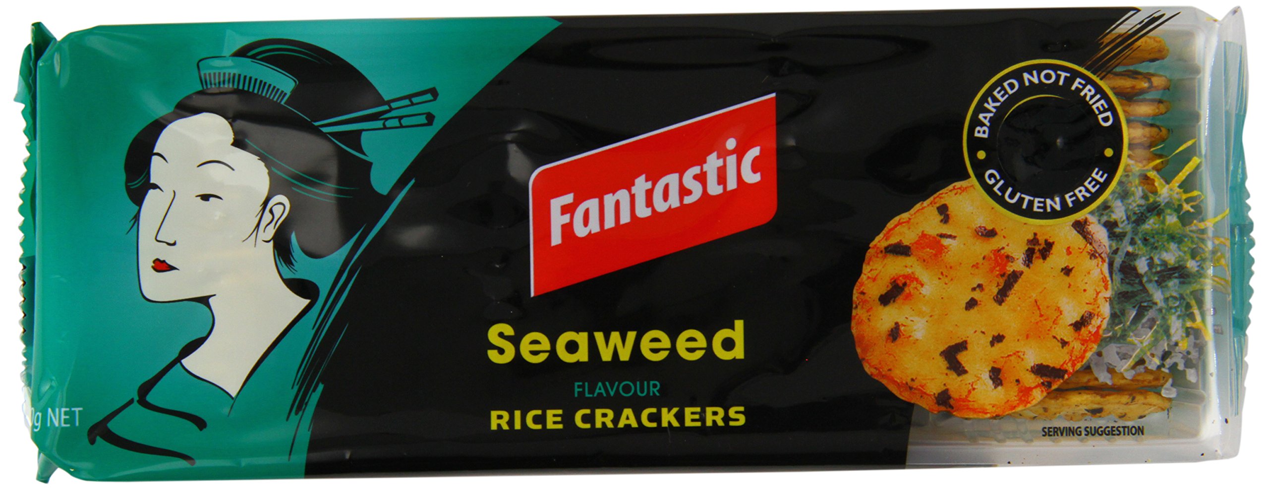 Fantastic Seaweed Flavour Rice Crackers 100 g (Pack of 4)