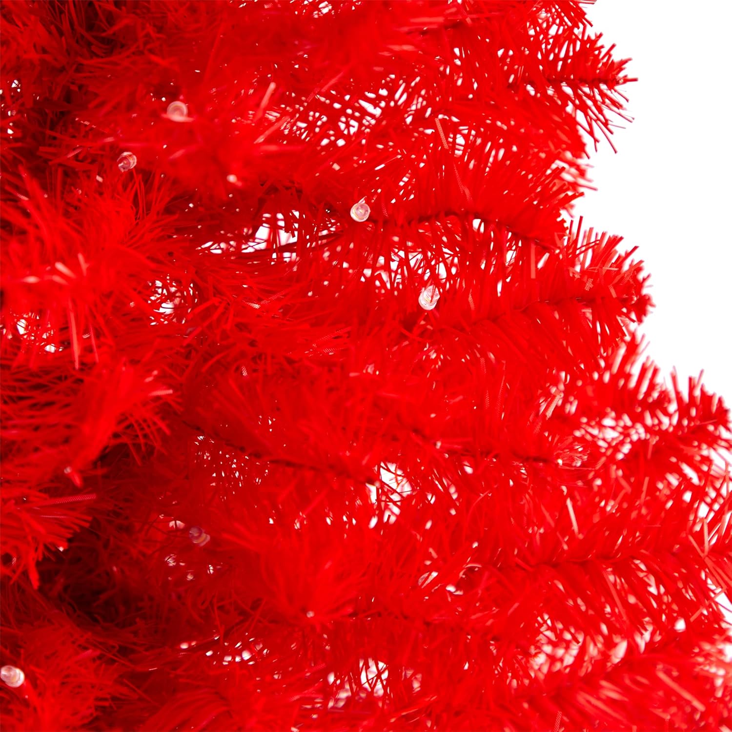 Nearly Natural 3ft. Red Artificial Christmas Tree with 50 LED Lights and 118 Bendable Branches