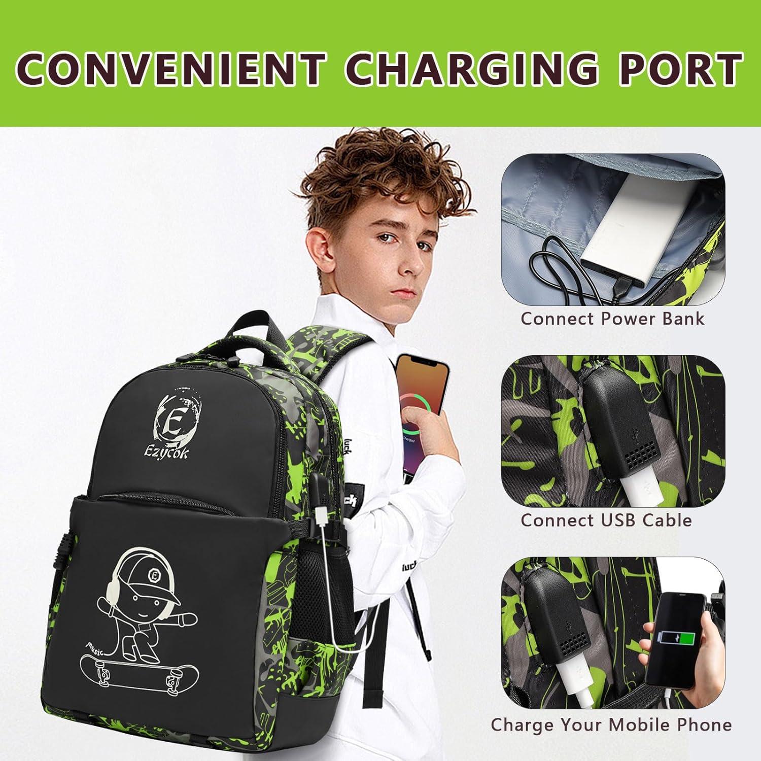 School Backpack for Boys, Cool Luminous Boys Backpack for Kids Children Teens Elementary Middle School Bags Lightweight Laptop Backpack College Bookbag - Image 3