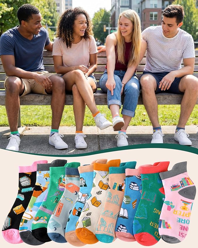 10 pares de calcetines de libro para mujer miniatura 5