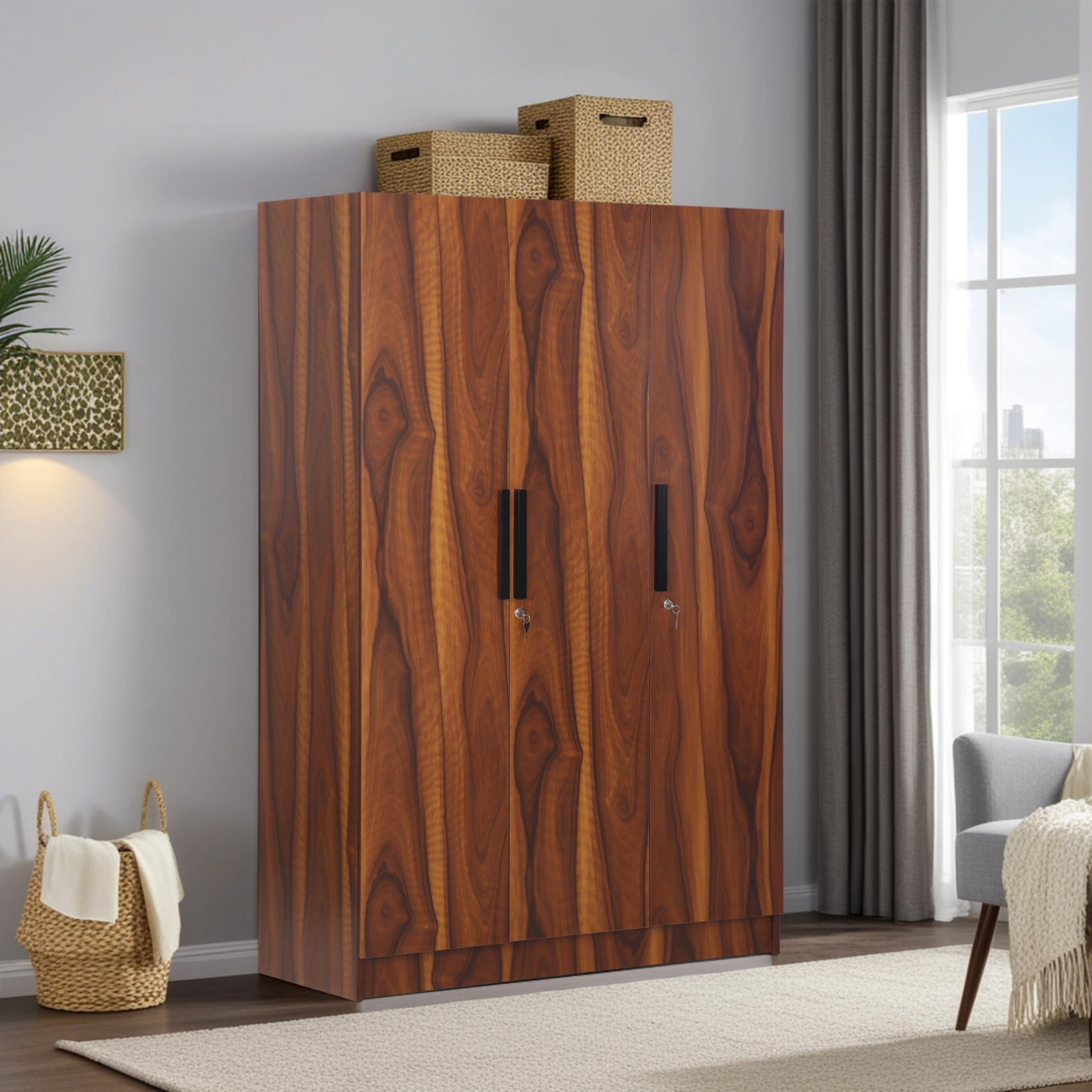 Witty Wud Mosaic 3 Door Wardrobe in Vintage Sheesham Colour (B0DHRMNLM8) Amazon Price History, Amazon Price Tracker