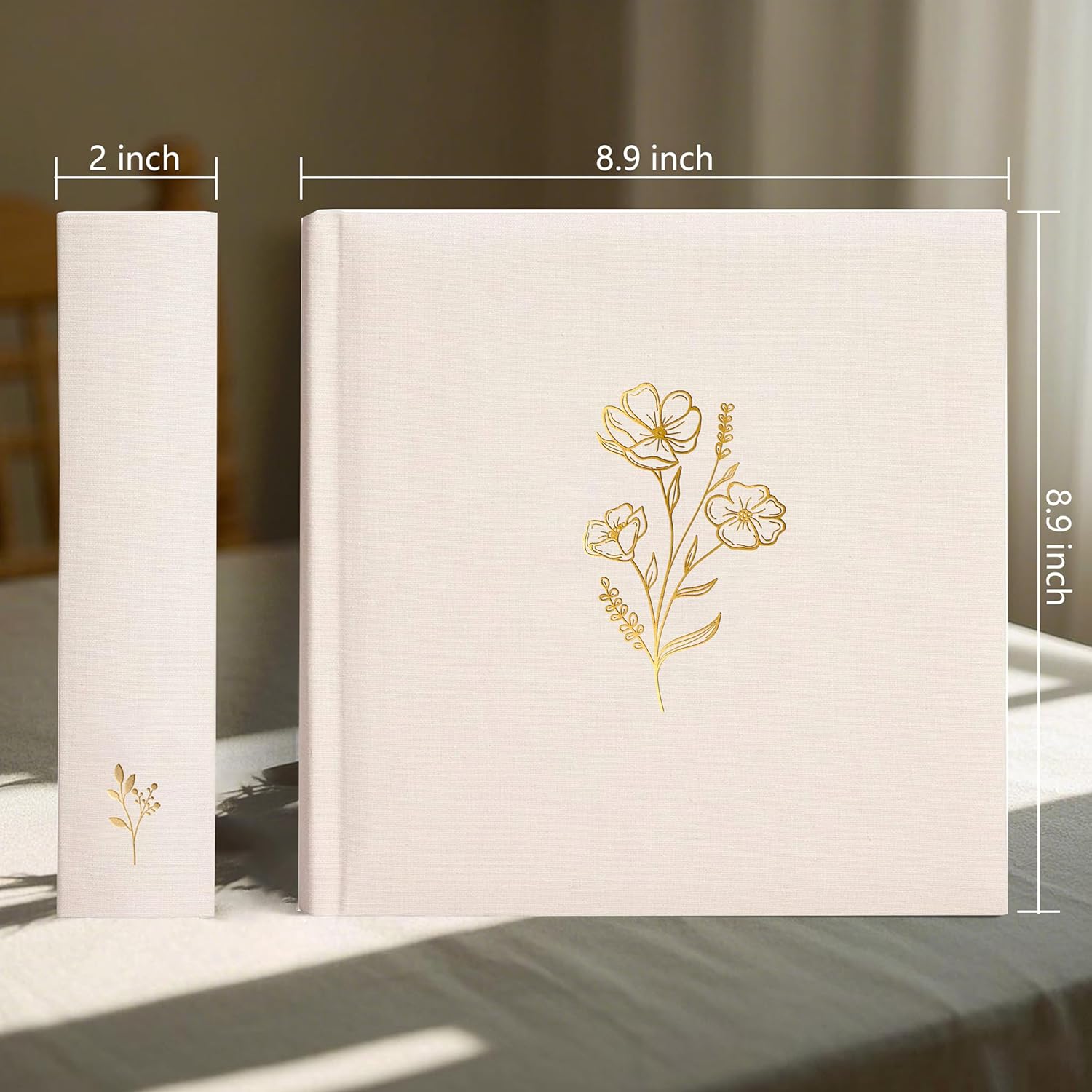 Holoary Photo Album 4x6 200 Photos, 200 Pockets 4”x6” Picture Album, Linen Fabric Cover Big Picture Book for Photos with Writing Area, 4x6 Photo Albums for Family Weddings Travel Memories(Beige) - Image 2