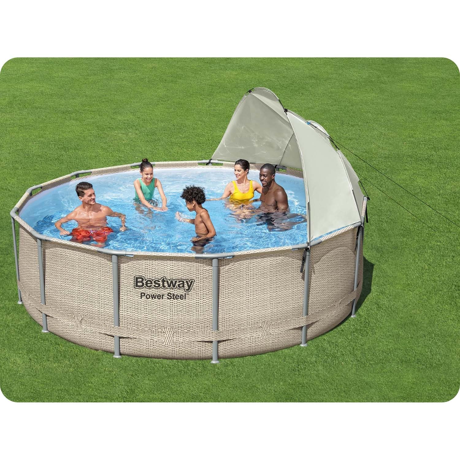 Bestway Auvent de piscine hors sol Blanc