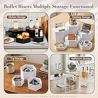 Vista 5 de Leinuosen Juego de 7 Elevadores Grandes para Buffet de 6" a 12" Caja de Exhibición de Acrílico Elevador de Mesa de Postres para Catering Soporte