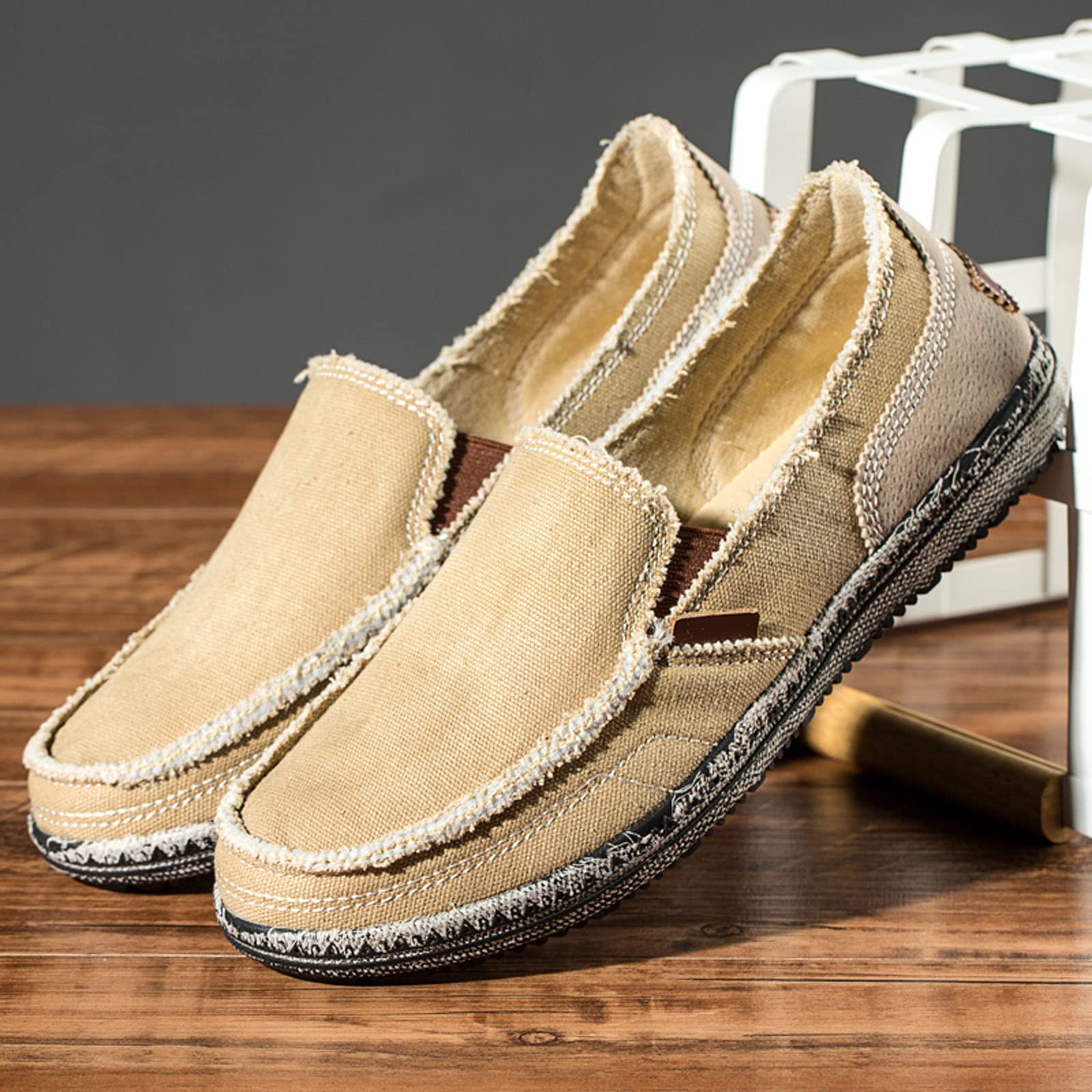 Meidiastra Espadrilles - Scarpe basse da uomo, in tela, slip-on, per il tempo libero
