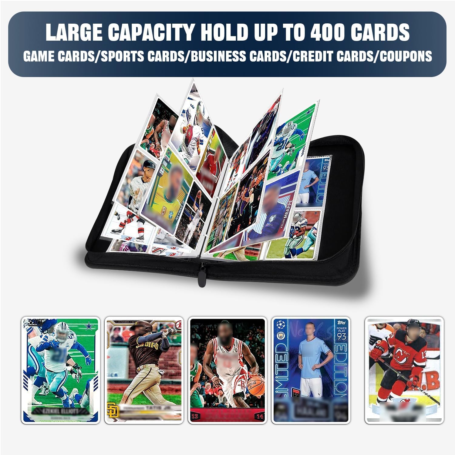 Amazon.com: Football Card Binder, 4 Pocket Sports Binder 400 Pockets Trading  Card Binder Compatible with Football Cards, Trading Cards, MTG and Other  TCG (Brown) : Toys & Games