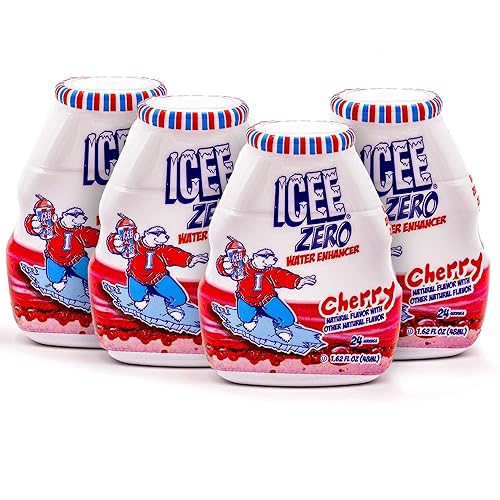 ICEE Mezcla líquida potenciadora de agua de cereza cero calorías gotas de sabor natural sin azúcar concentrado de 162 onzas líquidas 16fl oz paquete