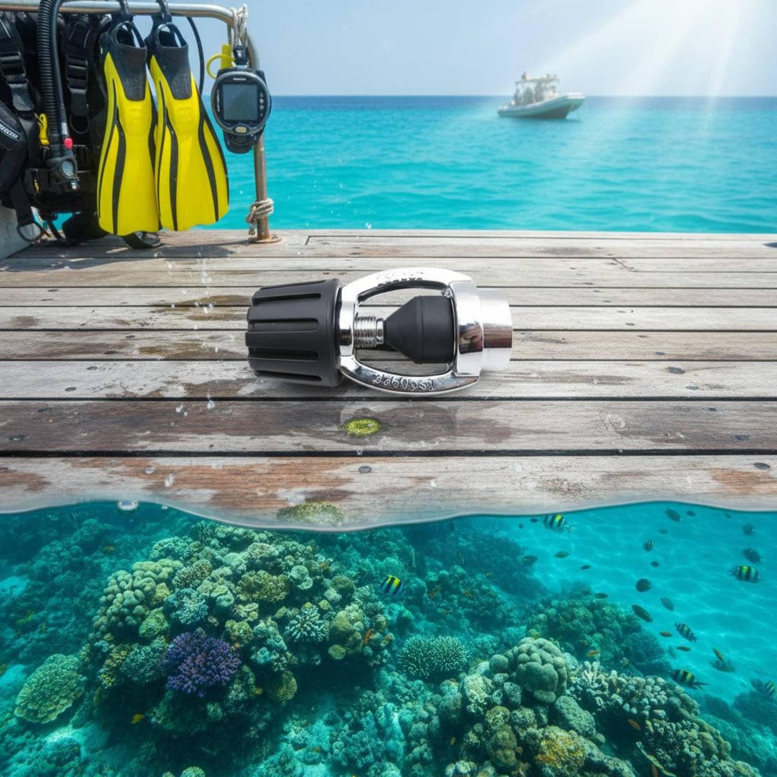 Adattatore Subacqueo Accessorio Erogatore Convertitore Immersione Valvola Ottone Lavorazione Resistente Adatto per Attrezzatura Sub Viaggio E Attività Subacquee, Lucidato A Specchio