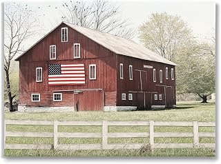 Stupell Industries Patriotic Barn Flag Canvas Wall Art by Lori Deiter