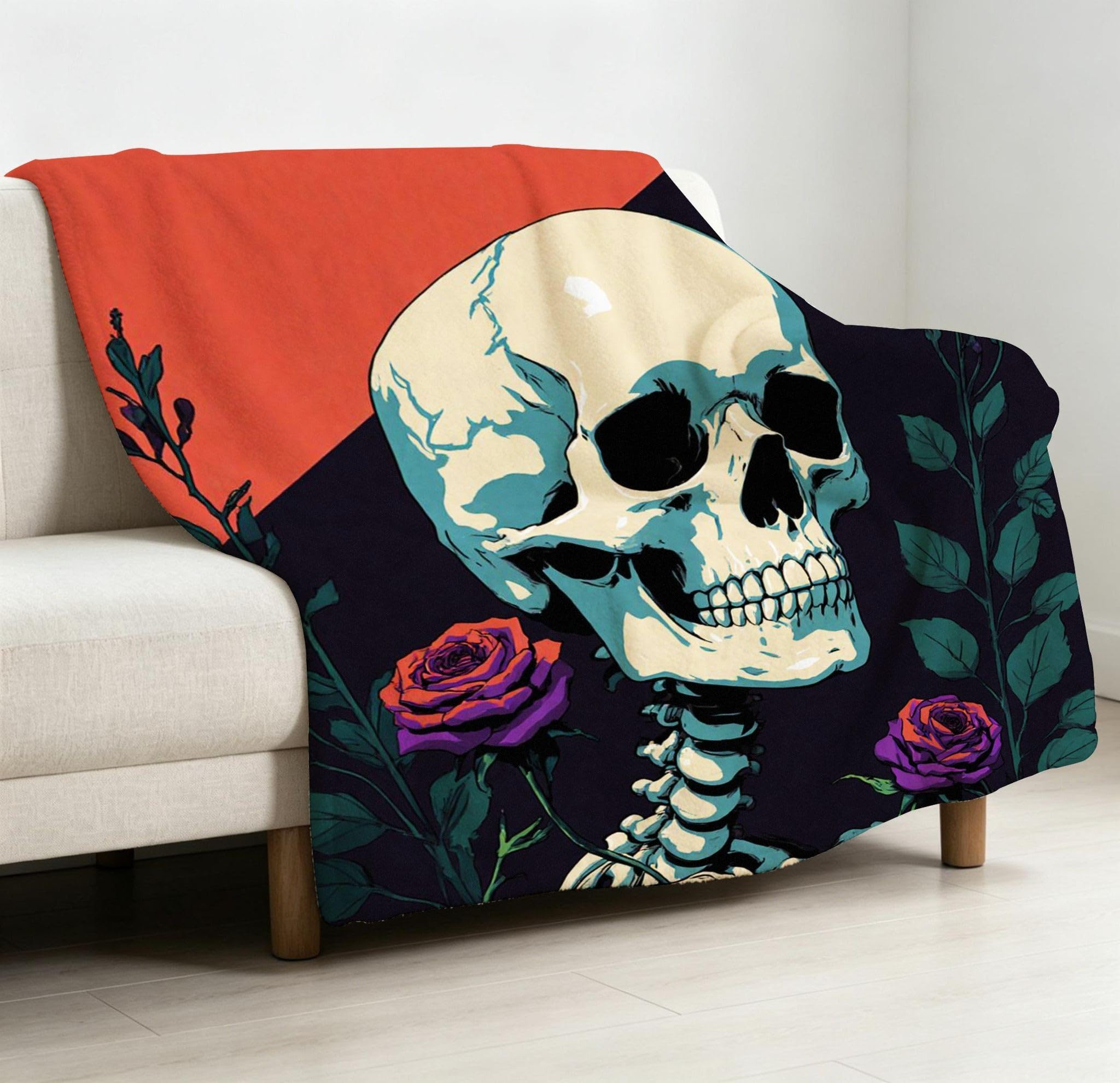 Manta 220x240 cm Flor Azul Franela Polar para Cama 135/150-A350