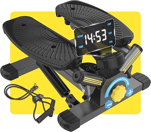 Miniatura 7 de Stepper giratorio con bandas de resistencia, máquina paso a paso con capacidad de peso de 300 libras, mini paso a paso para entrenamiento de cuerpo