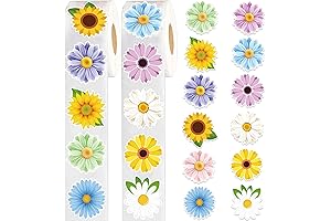 1200 PCS Colorful Flower Sticker Rolls