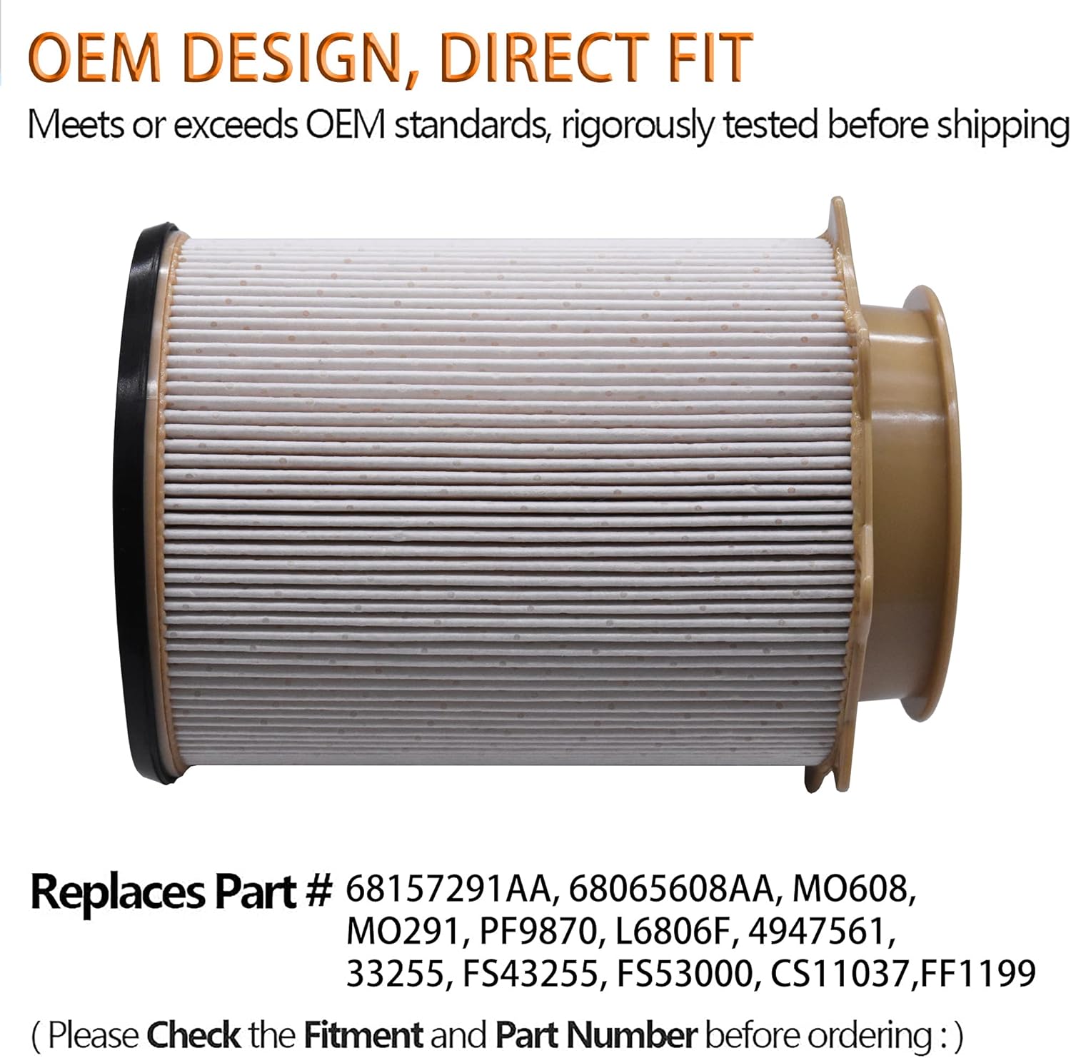 Fuel filter water separator kit and oil filter kit compatible with Ram 2500 3500 4500 6.7L turbo diesel engine 2011-2021, replacement # 68197867AA 68157291AA 68157283285AA