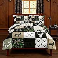Vista 16 de Juego de edredón Deer Bear para niños tamaño completo, juego de ropa de cama rústica de aventura de caza para decoración de habitación de niños