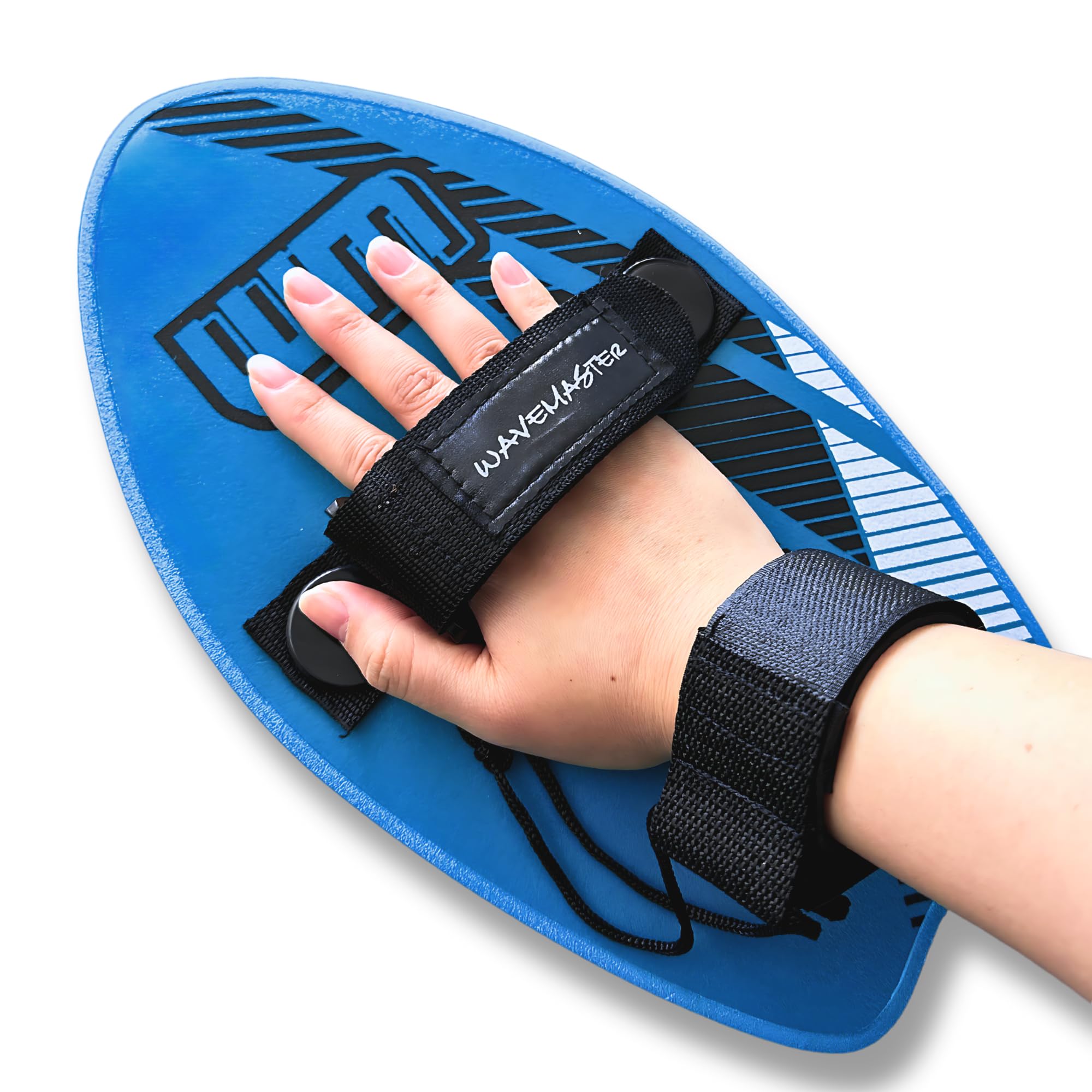 WM 12" Pocket Surfer Hand Body Board - Ultra Hard Slick Boogie Boards for Beach Kids, Bodyboard w Adjustable Strap Bodyboard Wrist Leash Boogie Boards for Kids & Adults