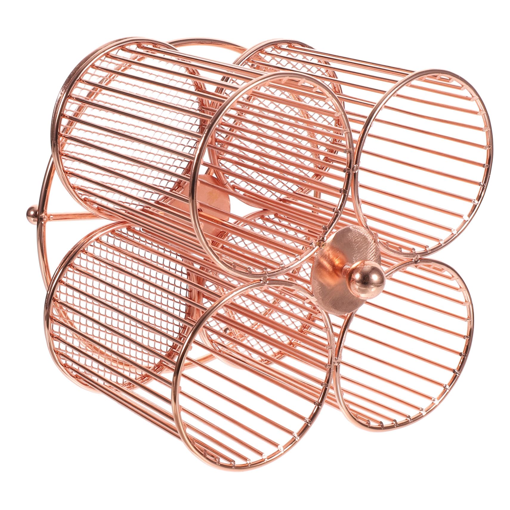 Mikikit Portapenne Girevole in Metallo Rosa con Quattro Scomparti Organizer per Pennelli e Cancelleria Capiente e Robusto per Scrivania Ufficio