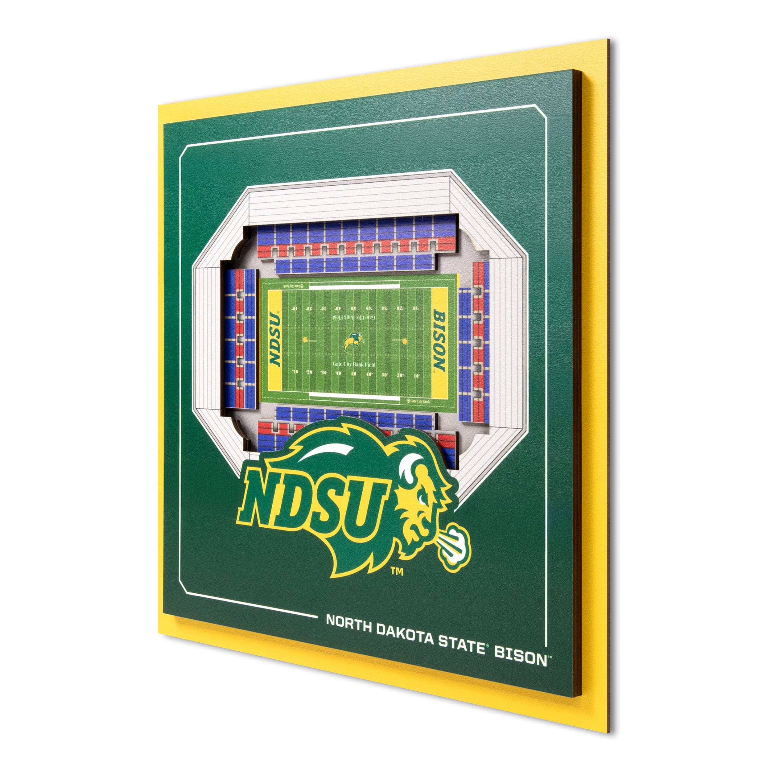 YouTheFan Officially-licensed NCAA Stadium Series 3D Wall Art - multi-layer team stadium replica, detailed sports fan gift, indoor decor