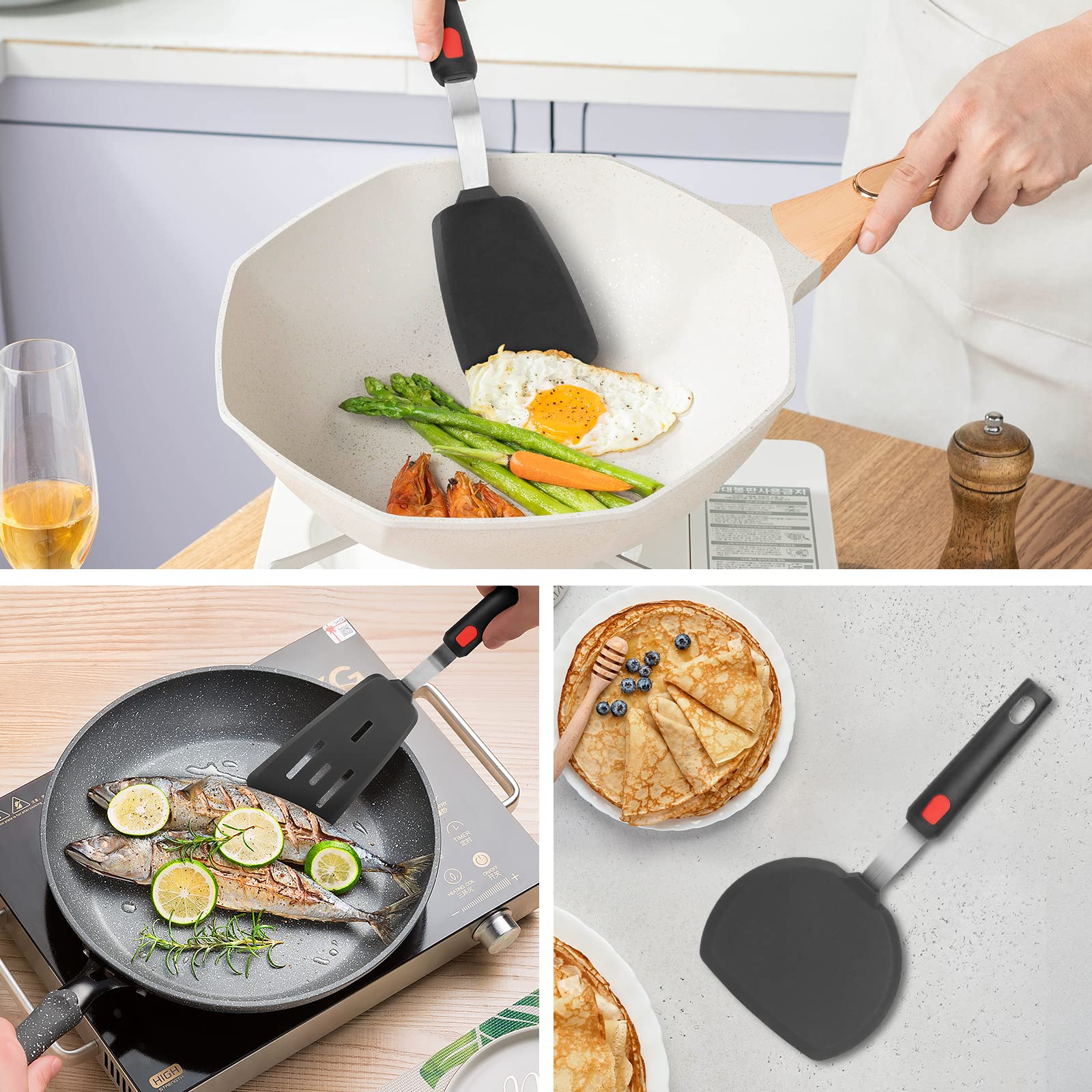 Utensili da Cucina. Pinze in Silicone e spatola