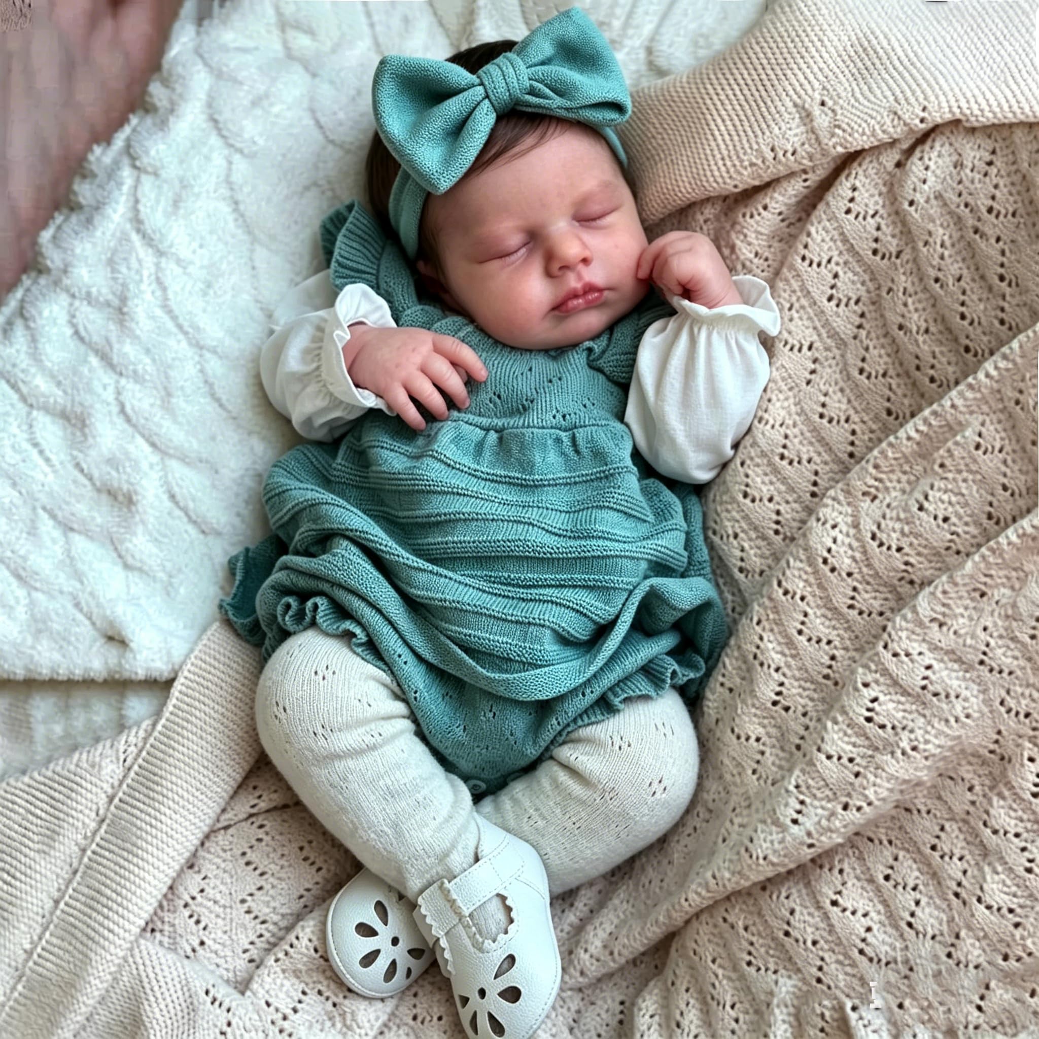Zero pam Reborn Baby Mädchen 50CM Reborn Baby Lebensecht, Reborns Puppen Lebensecht, Lebensechte Babypuppen Wie Echt, Echte Puppe Mit Haaren