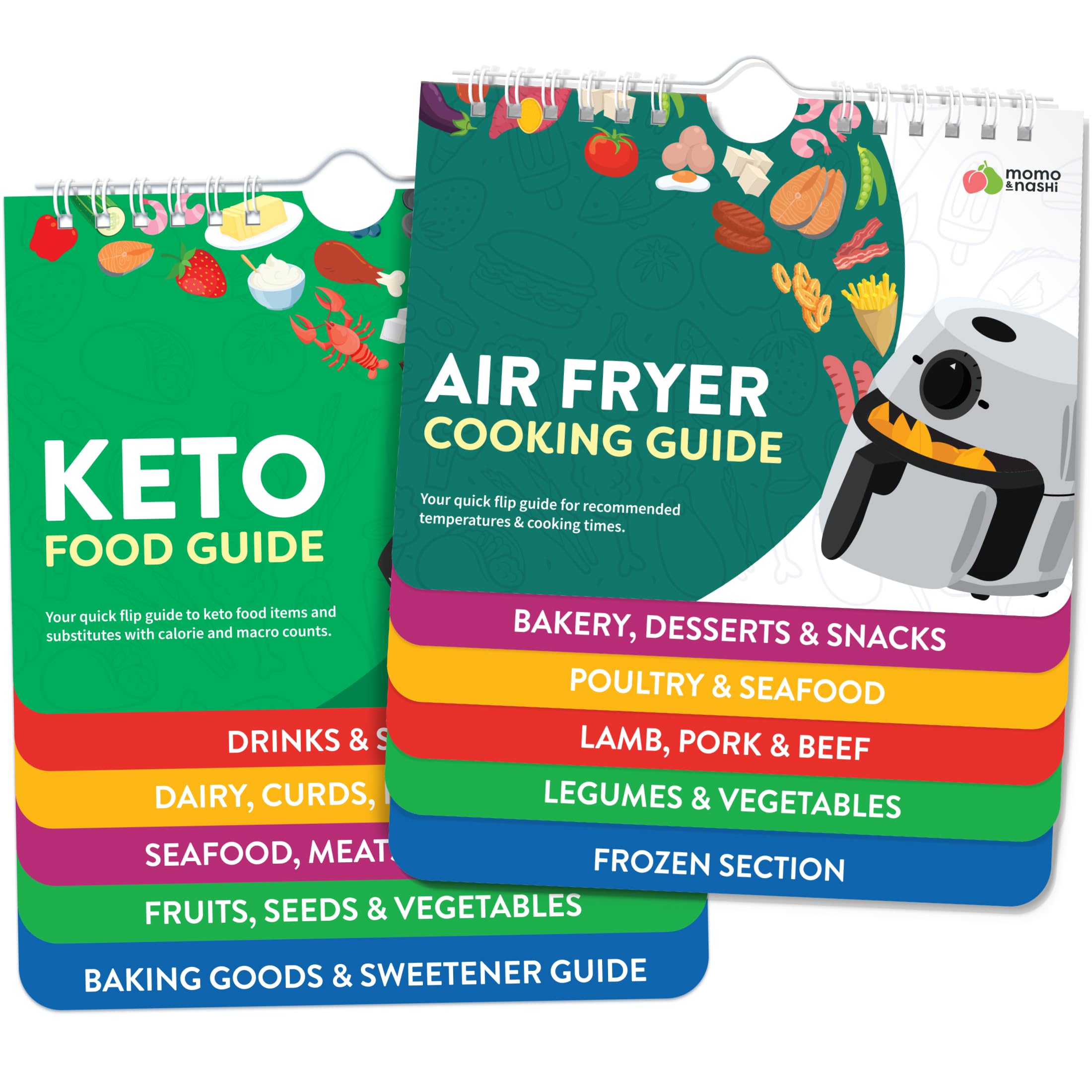 Air Fryer & Keto Cookbook Magnets - Set of 2 (7”x6”) - Air Fryer Accessories & Keto Meal Plan Cookbook - Airfryer Kitchen Appliances - Keto Foods & Keto Diet Book for Beginners - Kitchen Gadgets 2026