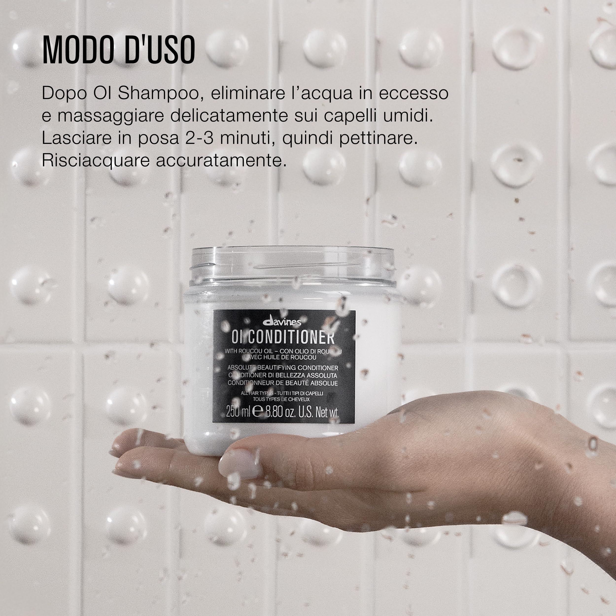 Davines OI Conditioner - Crema condizionante extra beauty antiossidante - Conditioner in crema ideale per tutti i tipi di capelli - Azione idratante e antiossidante - Districa i nodi - 250 ml
