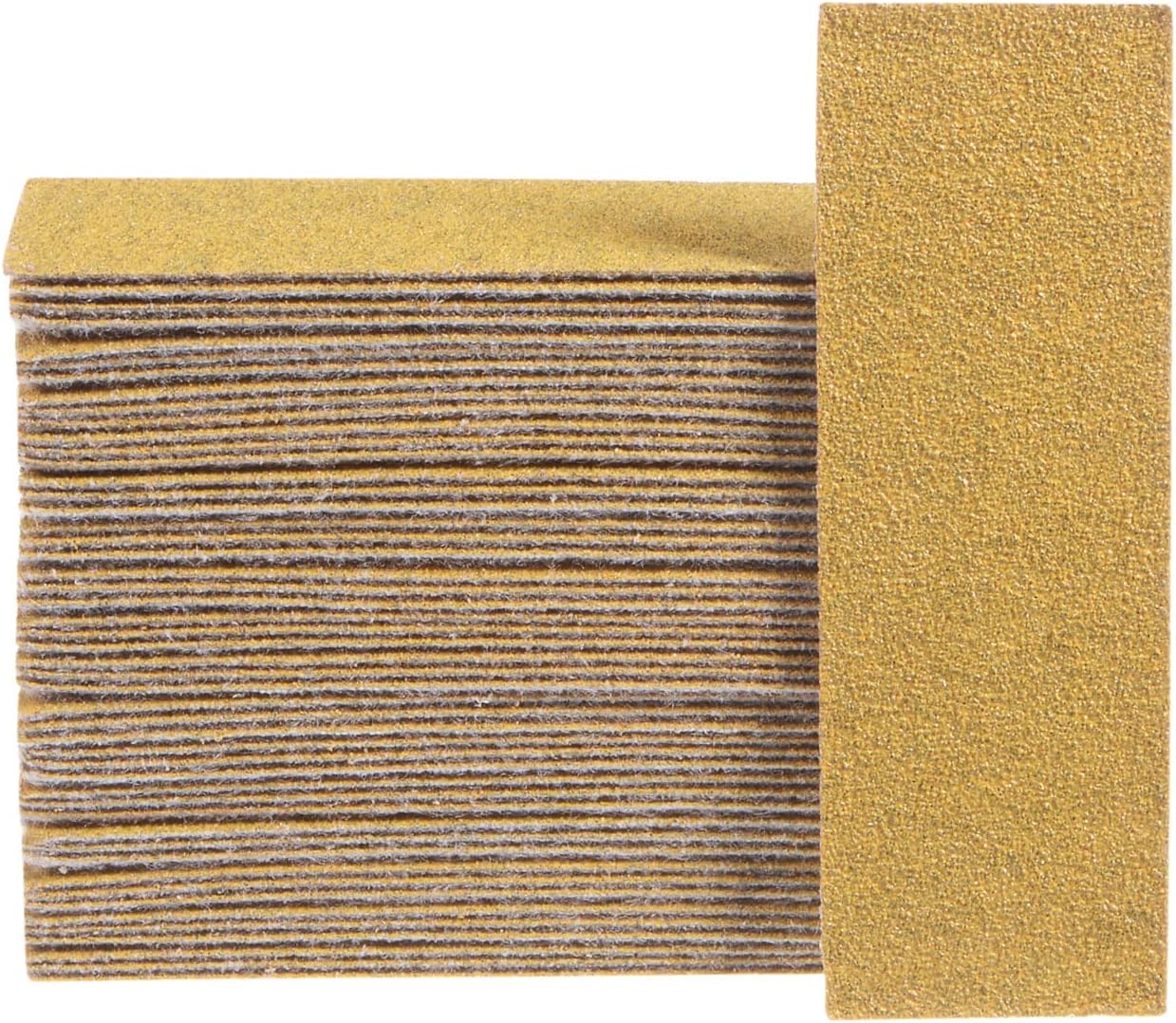 Generic 50pcs Micro Sander Paper 80 Grit 3.5x1.2 Inch Mini Sanding Sheets Strips Hook Loop Sandpapers for Wood Metal Small Projects Tight Spaces Polish Work