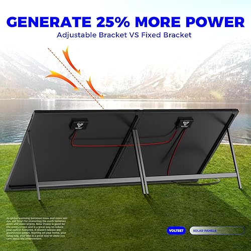 Miniatura 6 de VOLTSET Panel solar portátil de 100 vatios y 12 voltios con controlador de cargador impermeable de 10 A, cargador solar plegable de 100 W