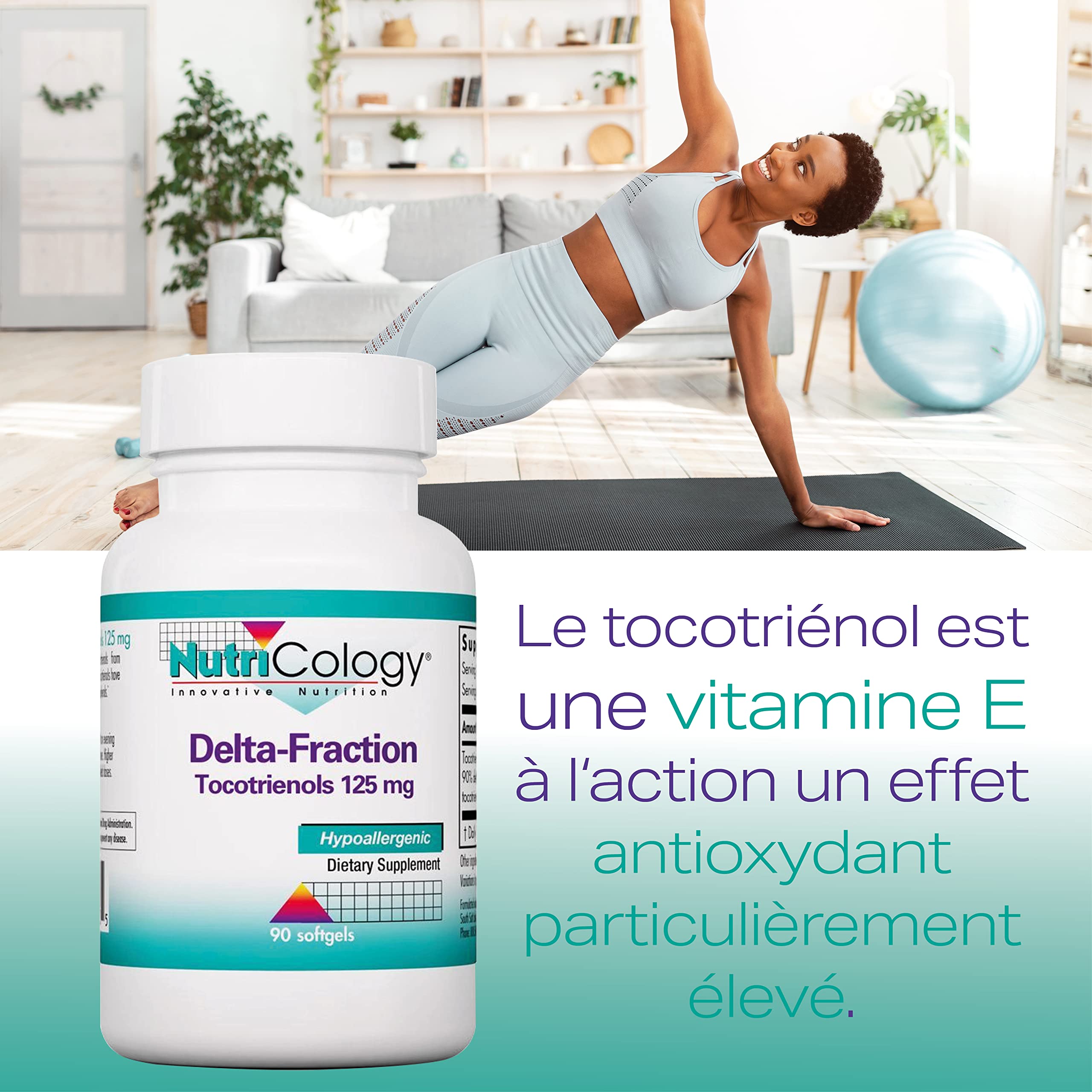 Nutricology, Delta Fraction Tocotrienols (Tocotrienols), 125mg, 90 Capsules molles, Sans Gluten, Sans Soja, Sans OGM