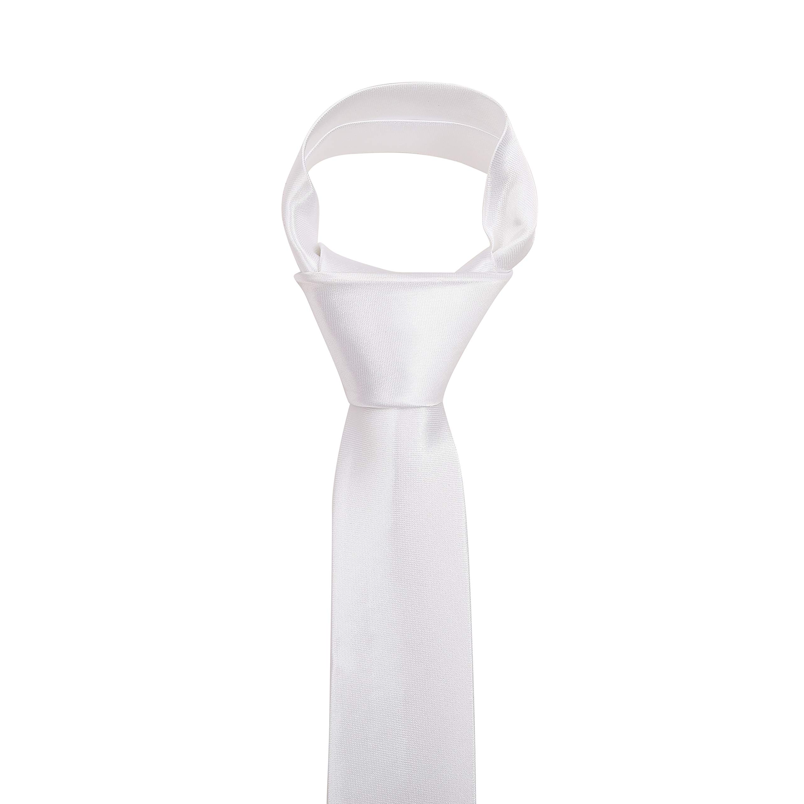 The Tie Company Men's White The Tie Co™ Slim 4.5Cm Plain Satin Tie (White)