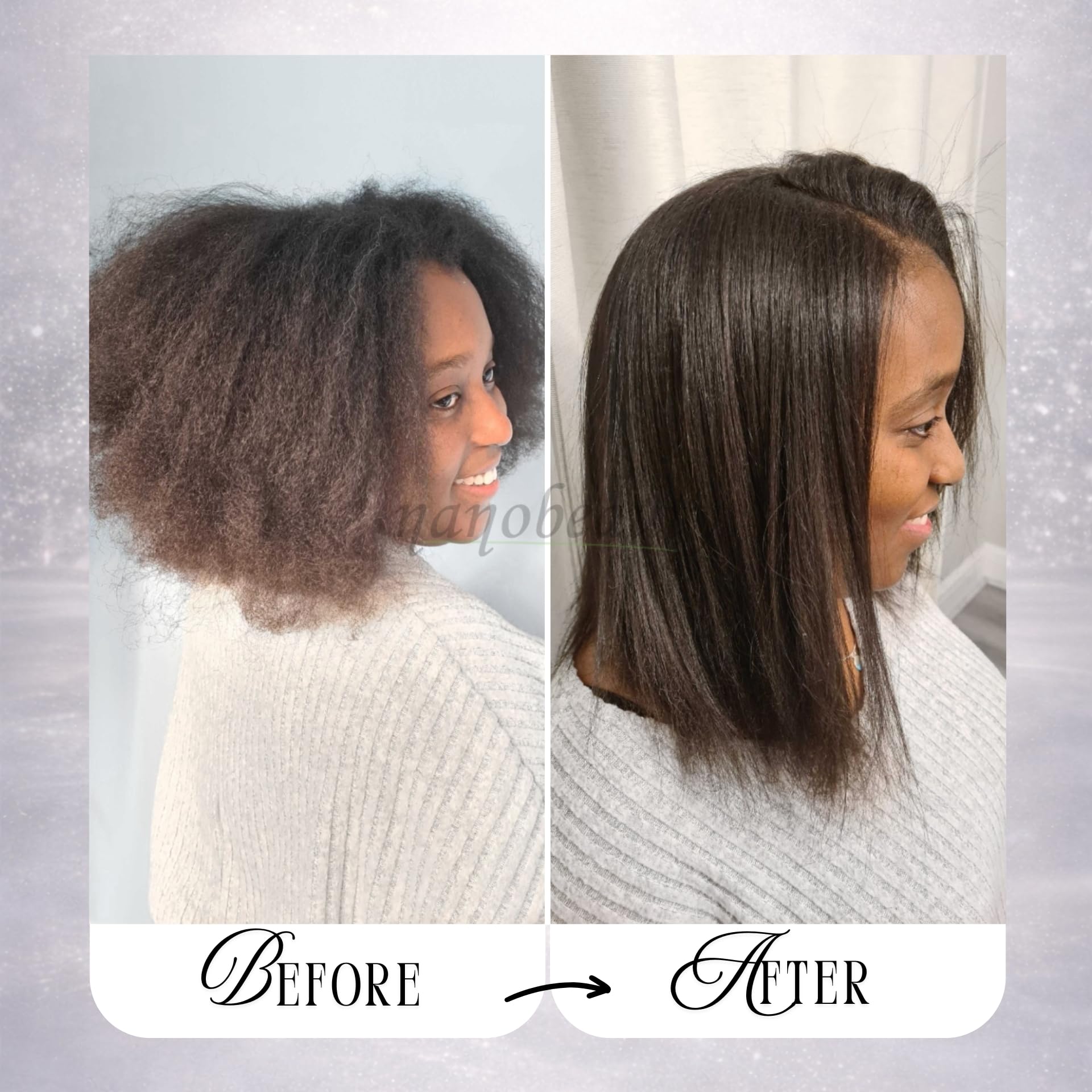 Nanobeauty Brazilian Keratin Hair Straightening 150ml Treatment Kit, Diamond Infused, Vegan, Blow dry, Smoothing/Repair, Argan Oil, Professional Results