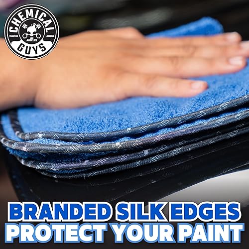 Miniatura 8 de Chemical Guys MIC110012 - Toallas de microfibra de grado profesional, color azul (16 x 16 pulgadas) (paquete de 12), seguras para lavado de autos,