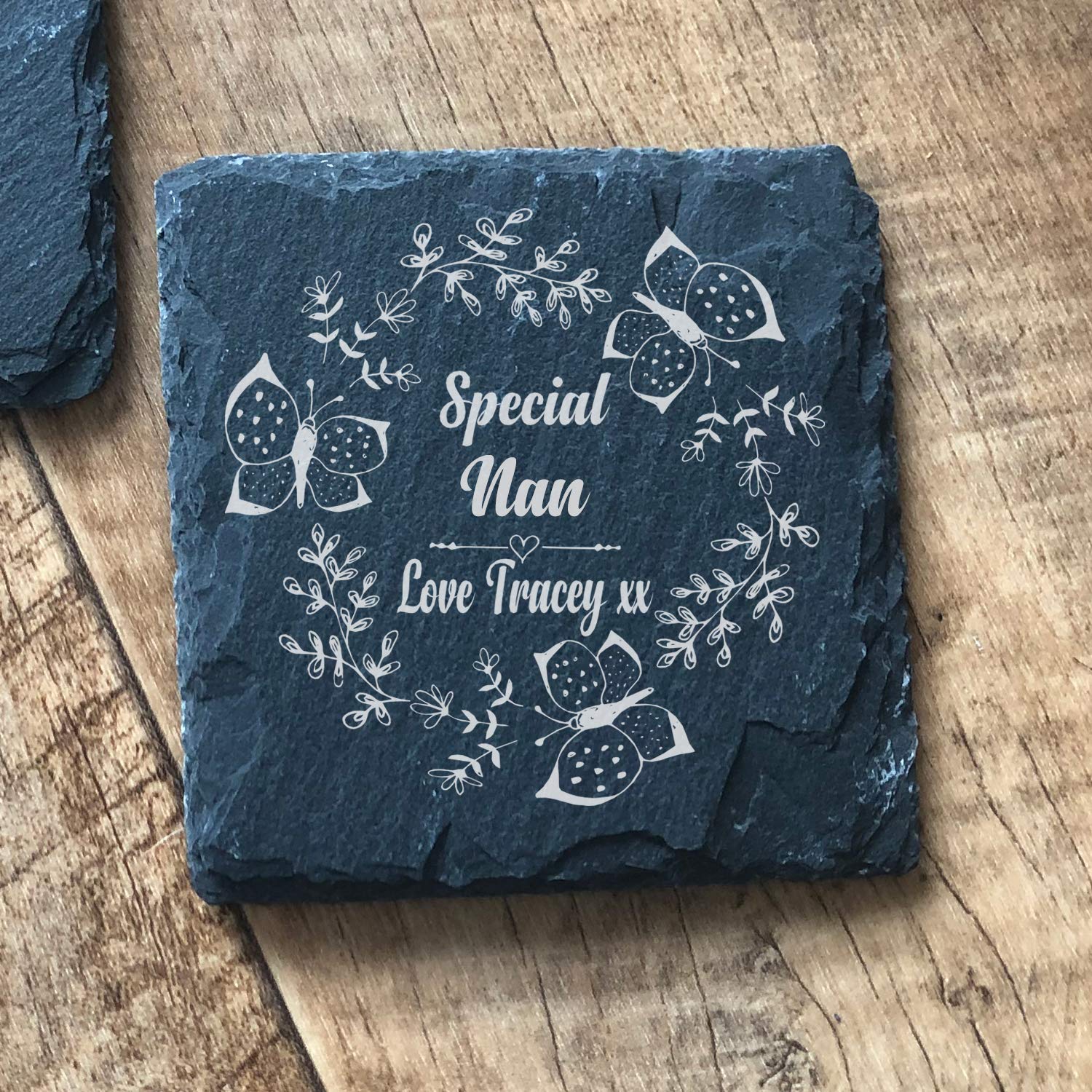ukgiftstoreonline Personalised Slate Stone Coaster Special Nan Gift