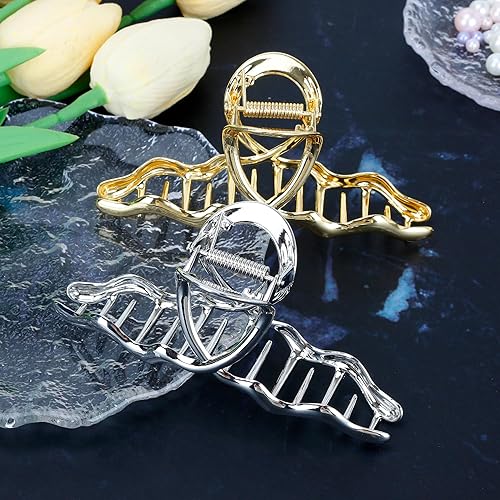 Miniatura 7 de 2 pinzas de metal grandes para cabello grueso, antideslizantes, pinzas de mandíbula de sujeción fuerte para cabello largo, accesorios de peinado de