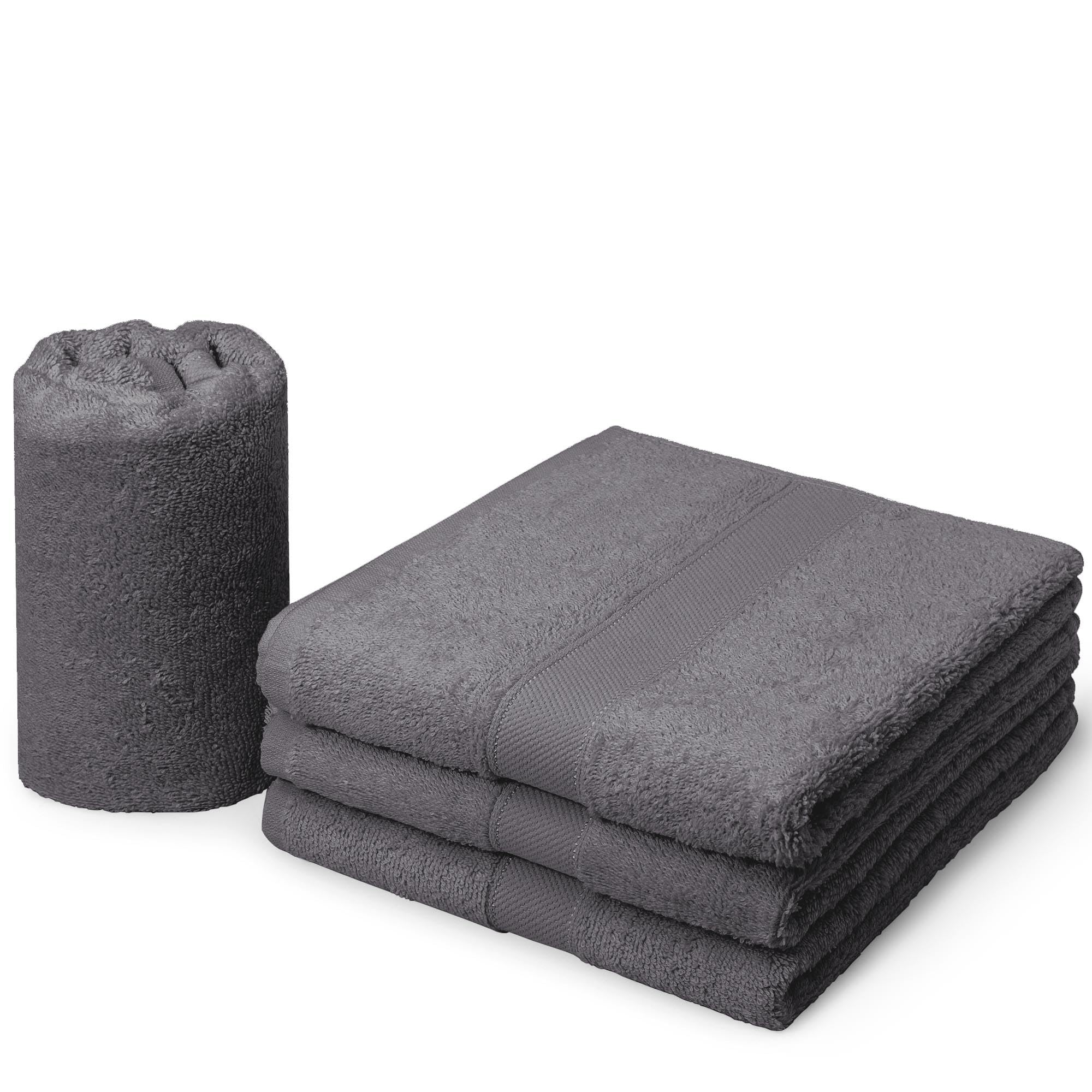 Handtuch-Set aus Luxus Serie 100% Baumwolle in 8 Größen & 17 Farben verfügbar, Farbe: Smoky-GRAU, Größe: 4er Pack 70x140cm - Duschtücher