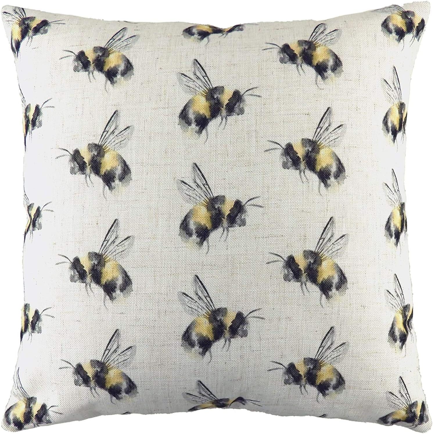 Evans Lichfield Bee You Repeat Print Cushion Cover (One Size) (Off White/Black/Yellow)