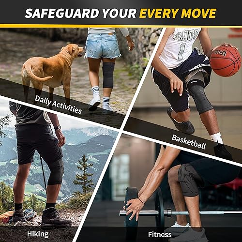 Miniatura 6 de CAMBIVO Rodillera para dolor de rodilla, rodillera de compresión con estabilizadores laterales y almohadilla de gel para rótula, soporte de rodilla