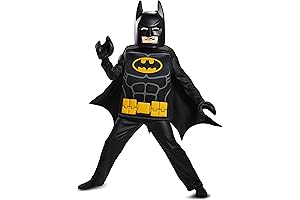 Deluxe Kids Batman Lego Movie Costume, Black, 4-6