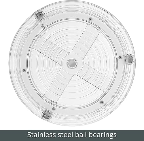 Miniatura 4 de mDesign Torre de almacenamiento giratoria Lazy Susan de 2 niveles, organizador giratorio para gabinete de baño, mostrador de tocador, fregadero,