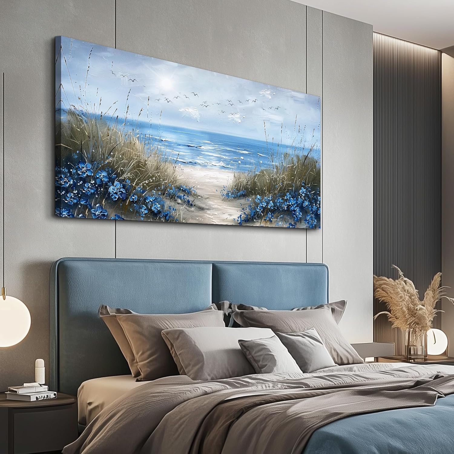 KELIYUAN Large Wall Art For Living Room Canvas Wall Decor For Office Bedroom Decoration Blue Ocean Wall Painting Sea Wave Pictures Printing Artwork Modern Beach Posters Aesthetic Home Decor 24"x48" - Image 7
