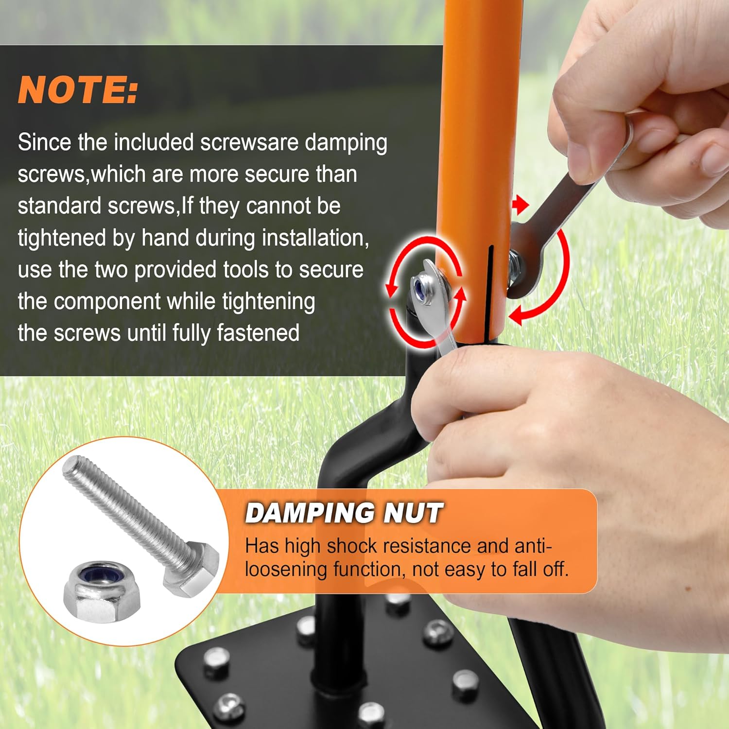 Lawn Aerator Tool, Grass for Soil Loosening & Yard Aerator, 15 Iron Spikes, Ergonomic T-Handle & Efficient Automatic Reset, Improves Lawn Health