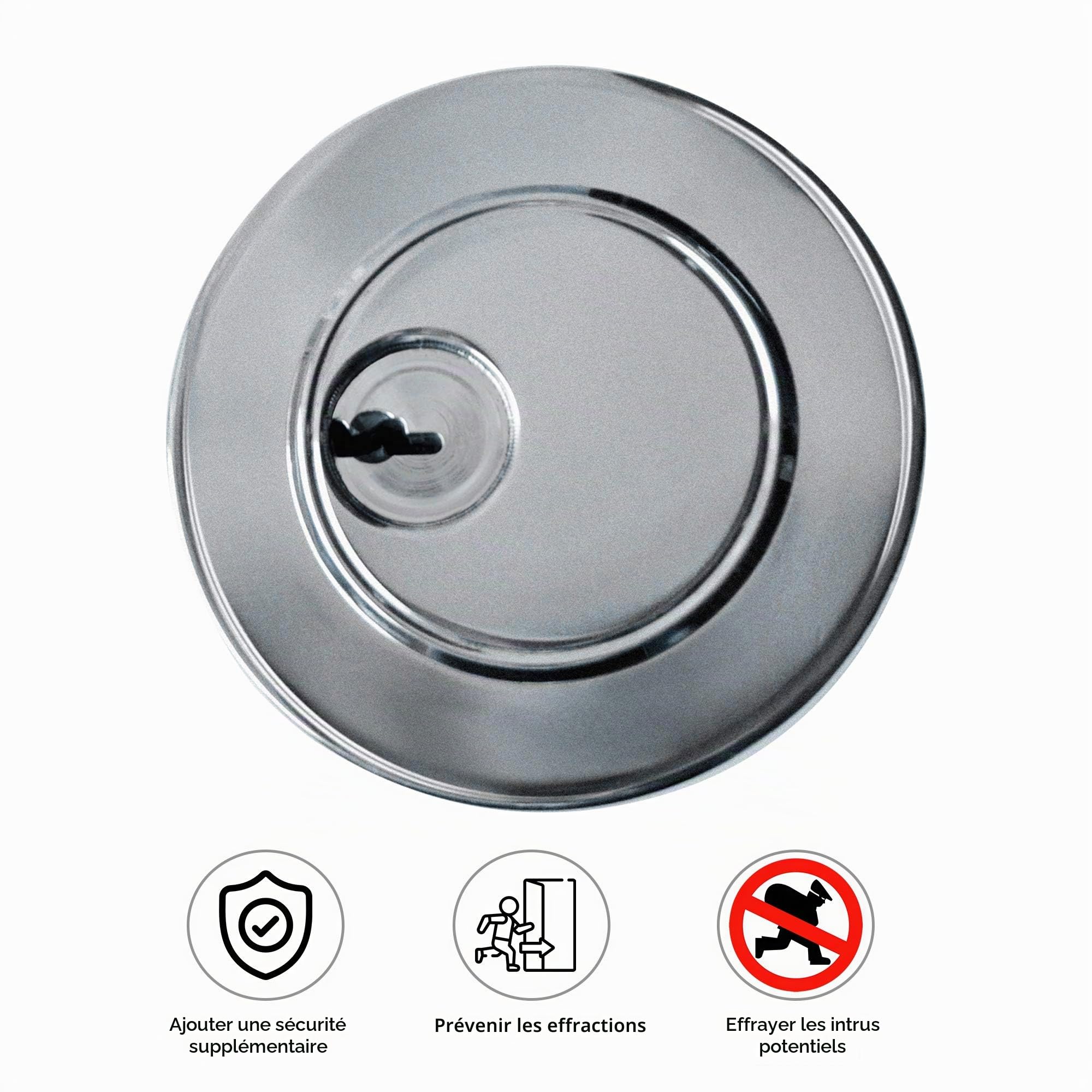 Sicher-Sticker 781490396483 Serrure factice blindée, mat, env. 6,8 cm