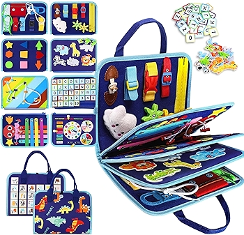 Esjay Toddler Montessori Busy Board for Fine Motor Skills Development and Sensory Learning