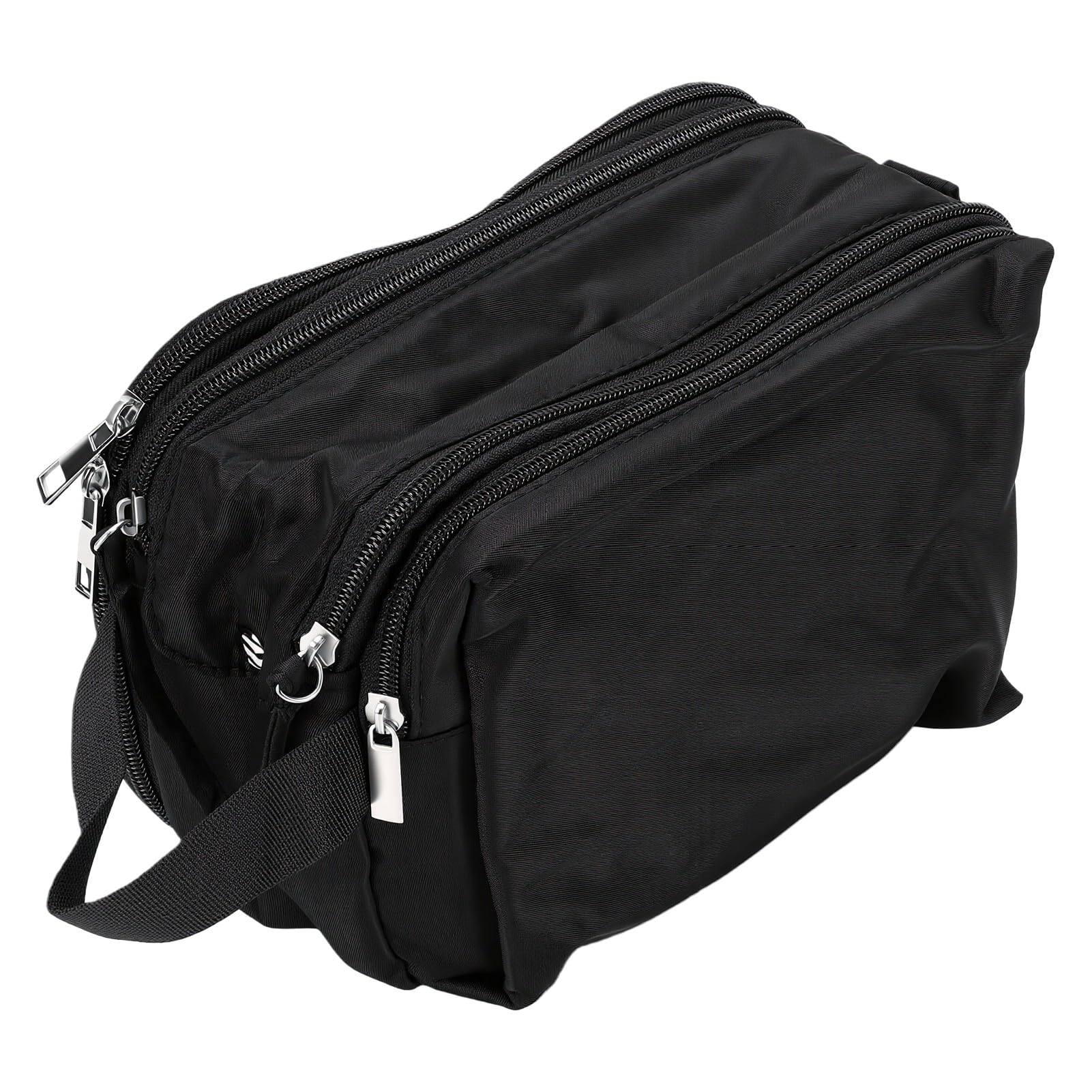 SIXRUN Necessaire da Toilette con Doppia Apertura, 6.88oz (BLACK)