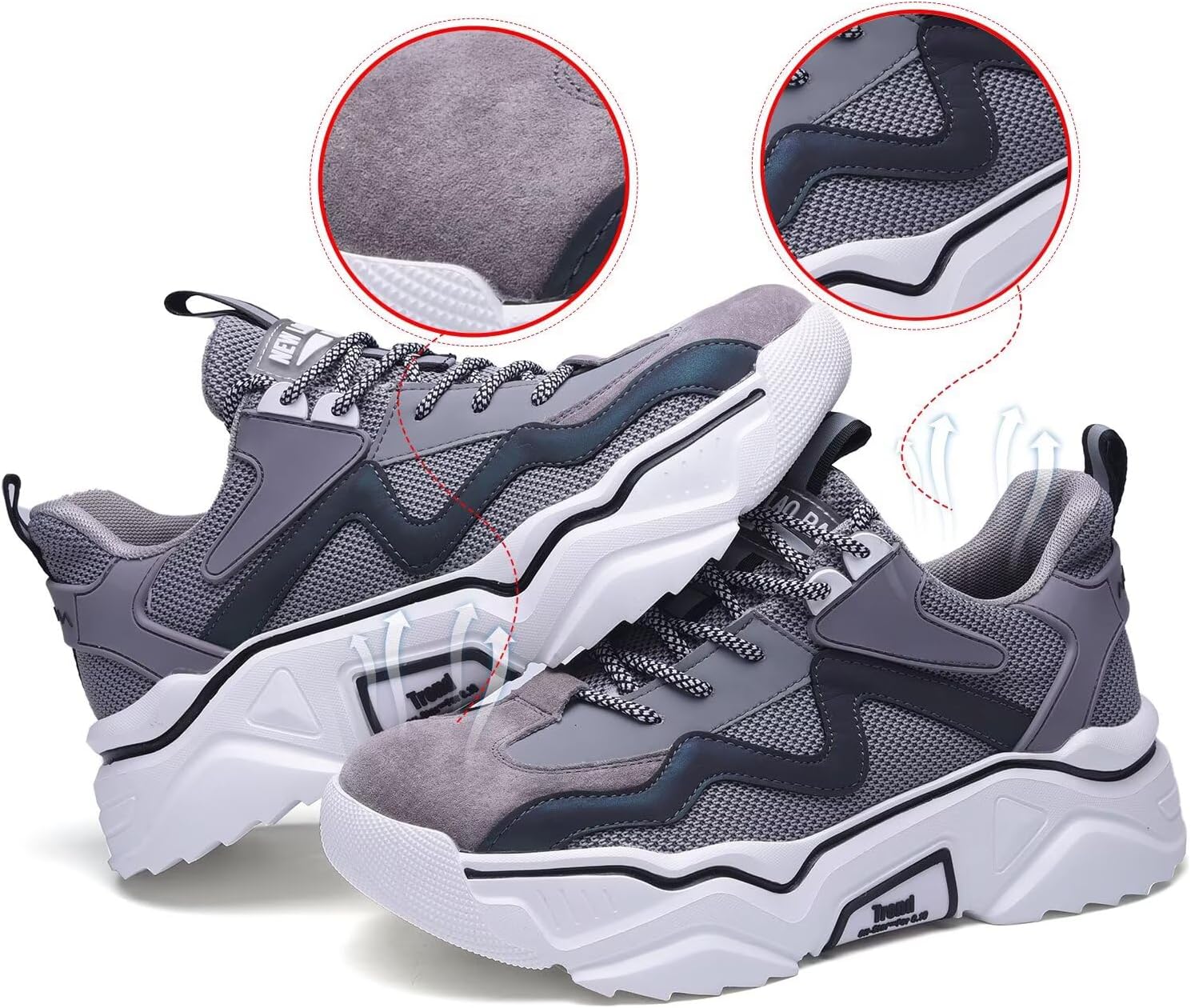 Steel Toe Shoes for Women Men Wide fit Indestructible Work Sneakers Safety Shoes Lightweight Slip Resistant Puncture Proof Composite Toe Shoe - Image 4