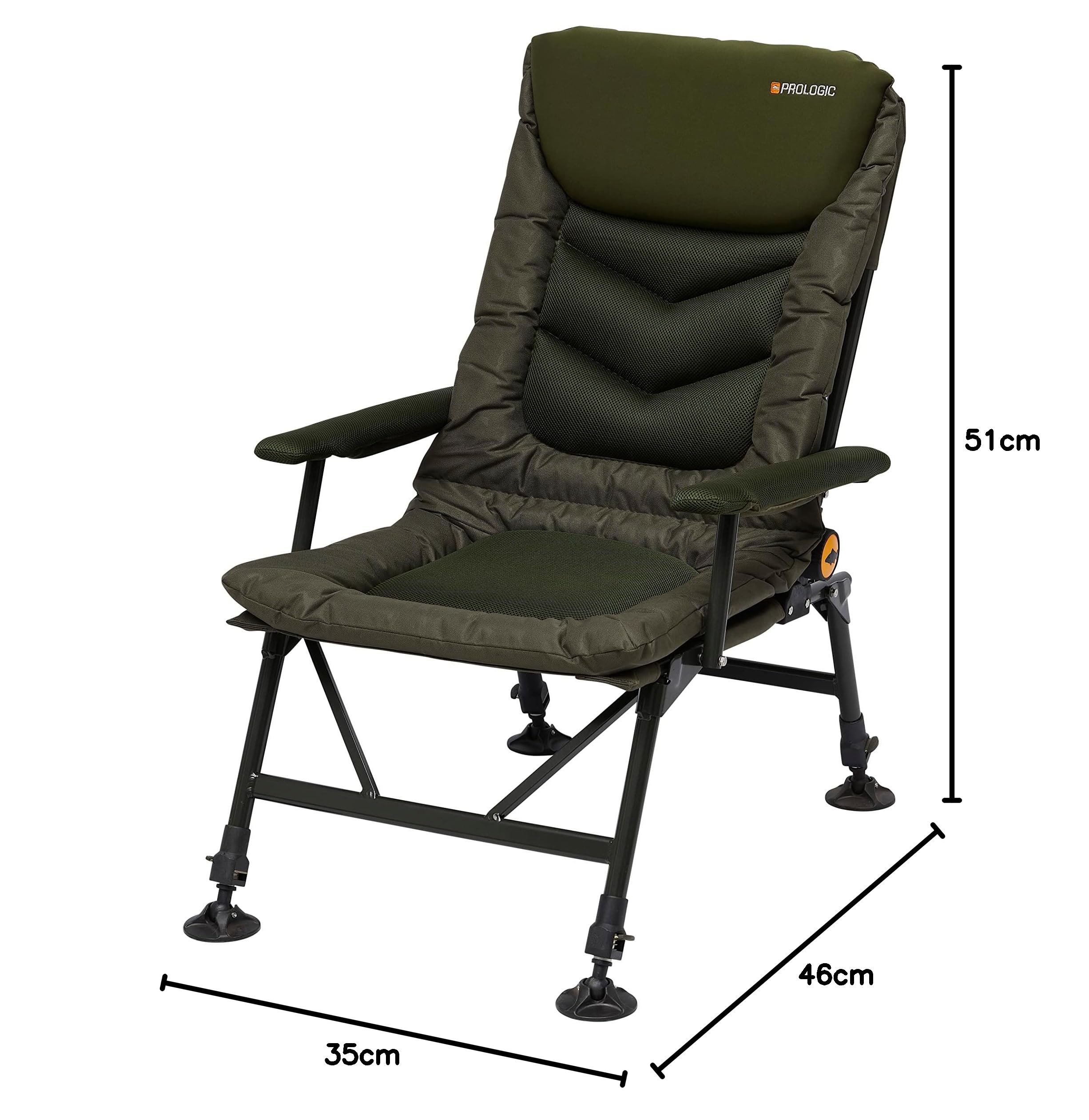 Prologic Inspire Relax Recliner Chair with Armrests - Angelstuhl, Stuhl für Angler, Campingstuhl