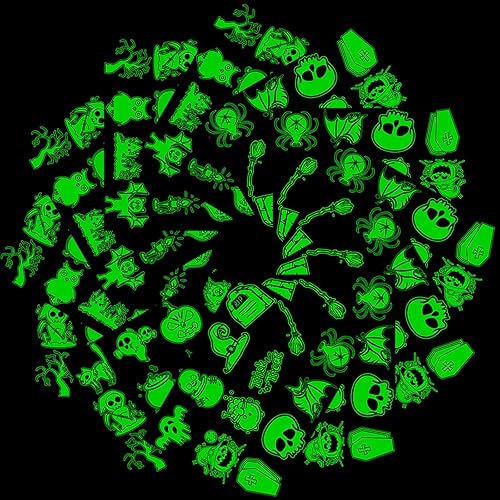 Miniatura 2 de 600 tatuajes temporales de Halloween para niños, varios colores y que brillan en la oscuridad, calcomanías de tatuajes para fiestas de Halloween,