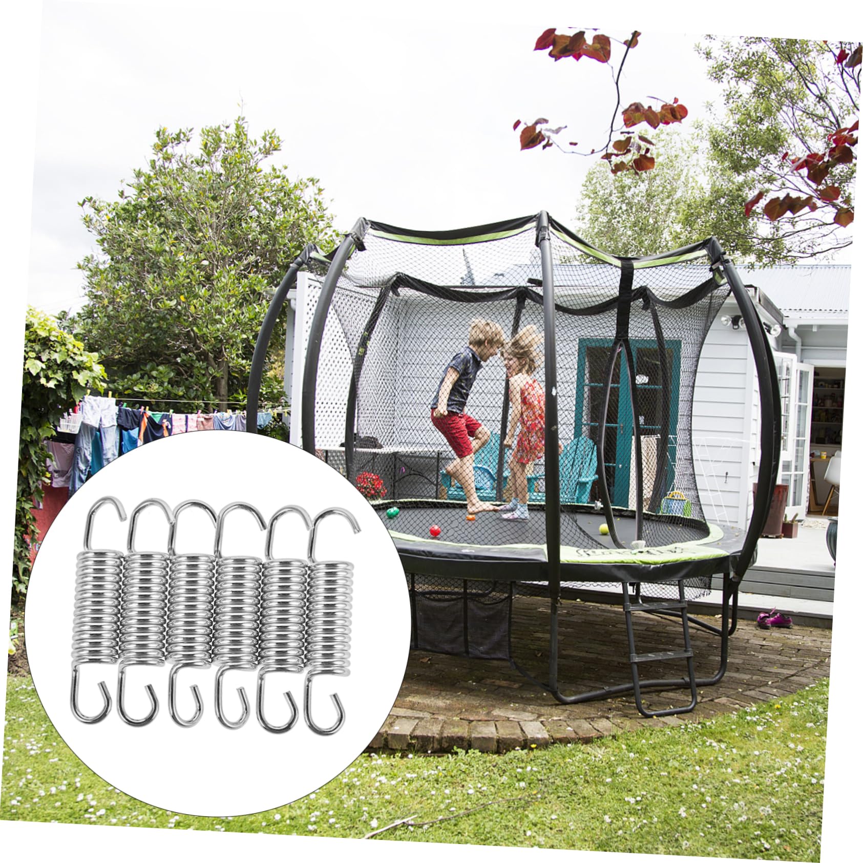 Kisangel Verzinkte Trampolinfedern Ersatzteile aus Stahl mit T-Haken Robuste Zugfedern für Outdoor Trampoline und Sprungmatten für Zuhause und Parks