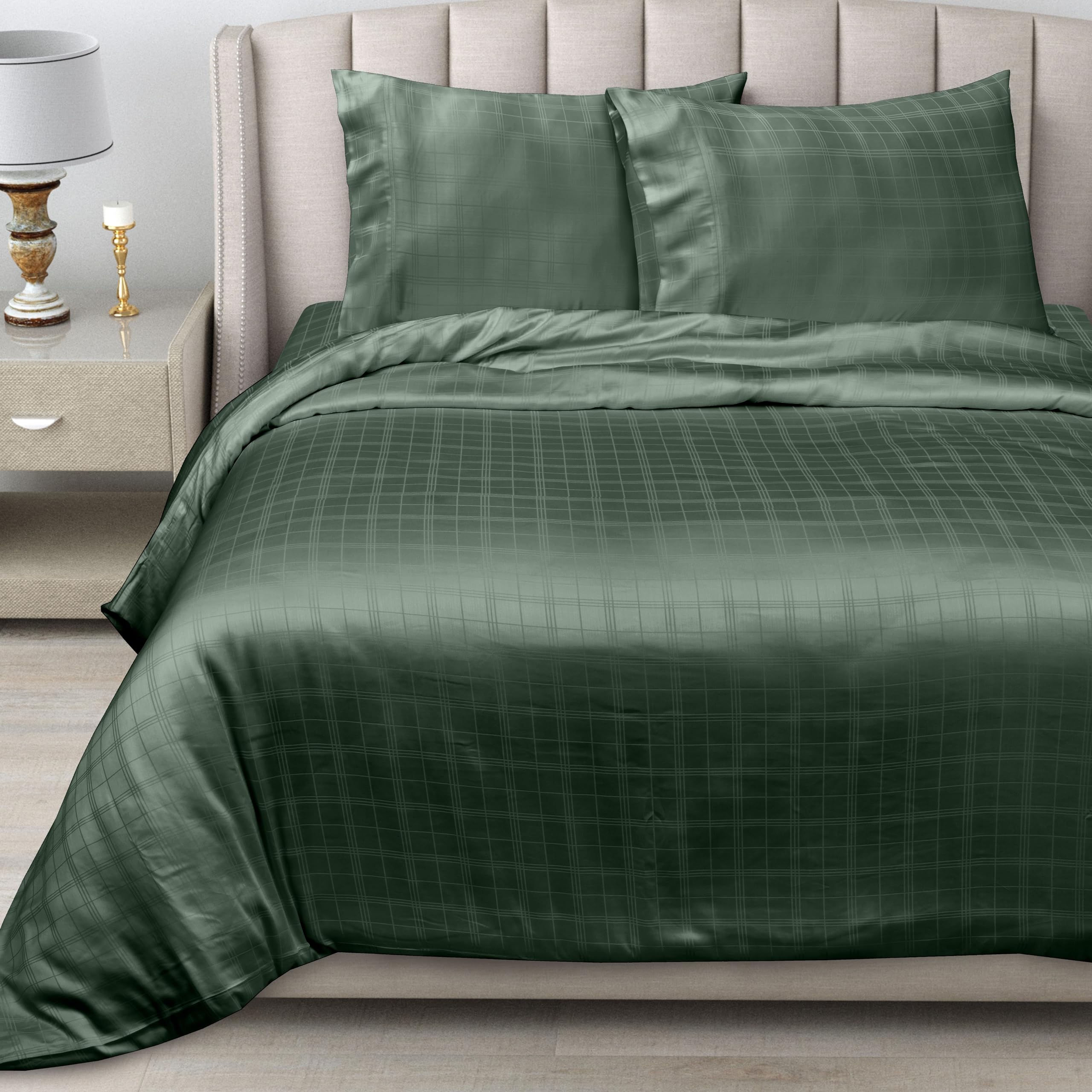 LINENWALAS Super King Fitted Sheet Only, 100% Organic Bamboo Fitted Sheet, Deep Pocket 16 Inch Soft, Silk - Image 2